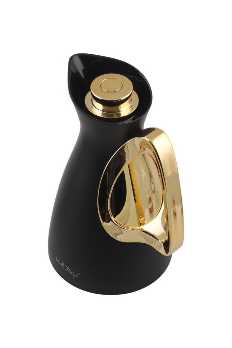 Vialli Design, termos z wkładem szklanym, Alessia, 1l, czarno-złoty