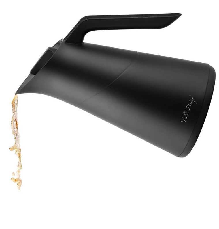 Vialli Design, termos z wkładem szklanym Soho, 1l, czarny