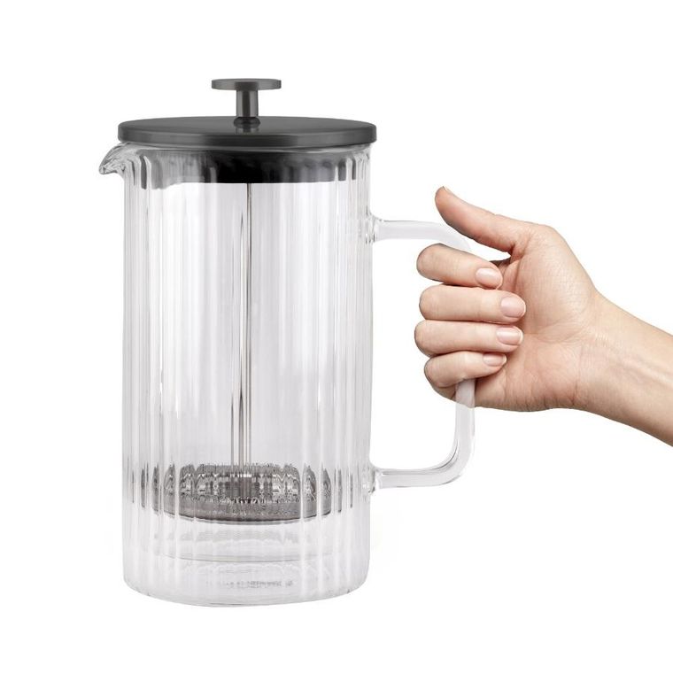 Vialli Design, zaparzacz do kawy i herbaty z podwójną ścianką, 1000 ml, Tulip grafitowy mat