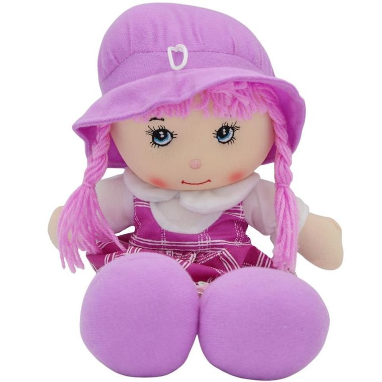Victoria Sport, lalka szmaciana z dżwiękiem, fioletowa