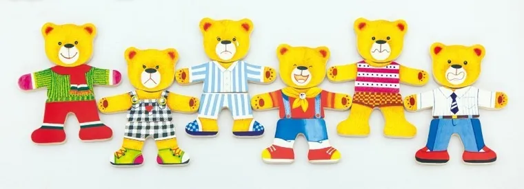 Viga, Chłopiec miś, ubieranka, drewniana układanka