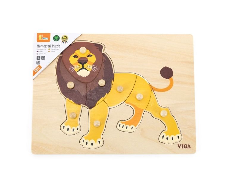 Viga, Lew, układanka na podkładce z uchwytami, 8 elementów