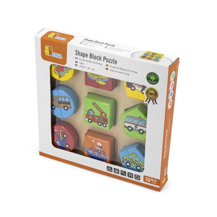 Viga, pojazdy, sorter, puzzle trójwymiarowe na podkładce