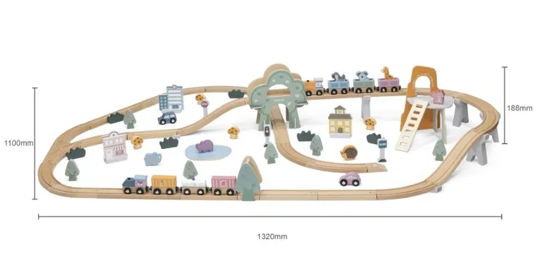 Viga, PolarB, Pociąg, zestaw, 92 elementy