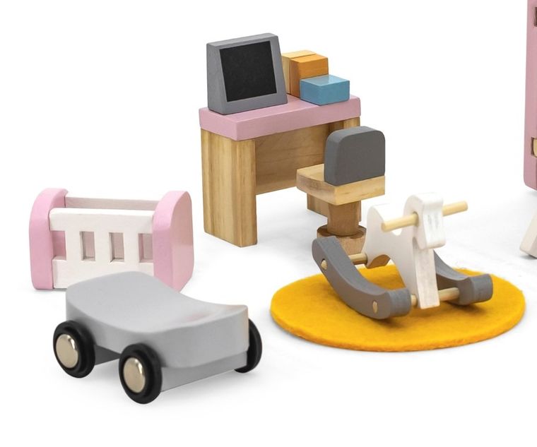 Viga, PolarB, zestaw mebelków do domku dla lalek, pokój malucha