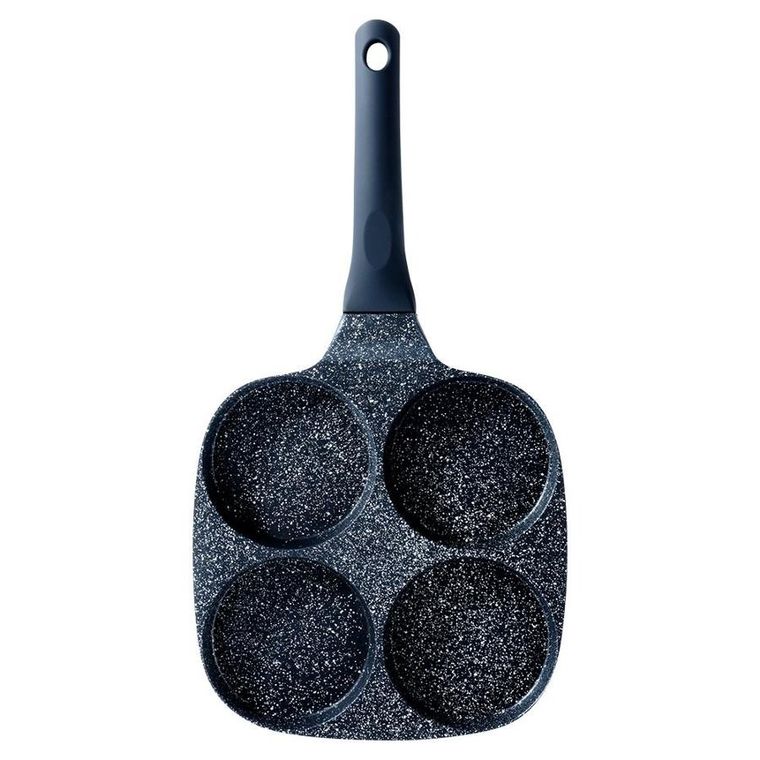 Vilde, Black Line, patelnia do jajek granitowa, 4 otwory, 19 cm