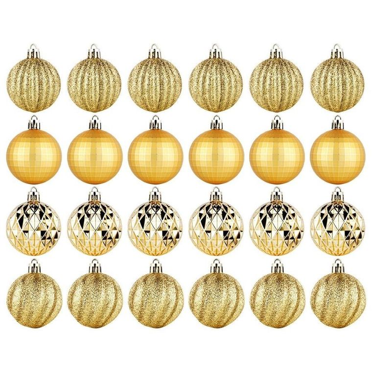 Vilde, bombki choinkowe, nietłukące, złote, 5 cm, 24 szt.
