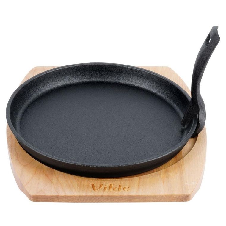 Vilde, Cast Line, patelnia do serwowania żeliwna z deską, 22 cm
