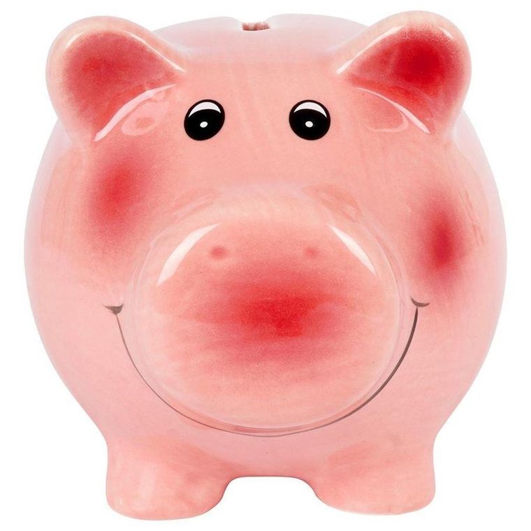 Vilde, ceramiczna skarbonka otwierana, świnka różowa, 12 cm