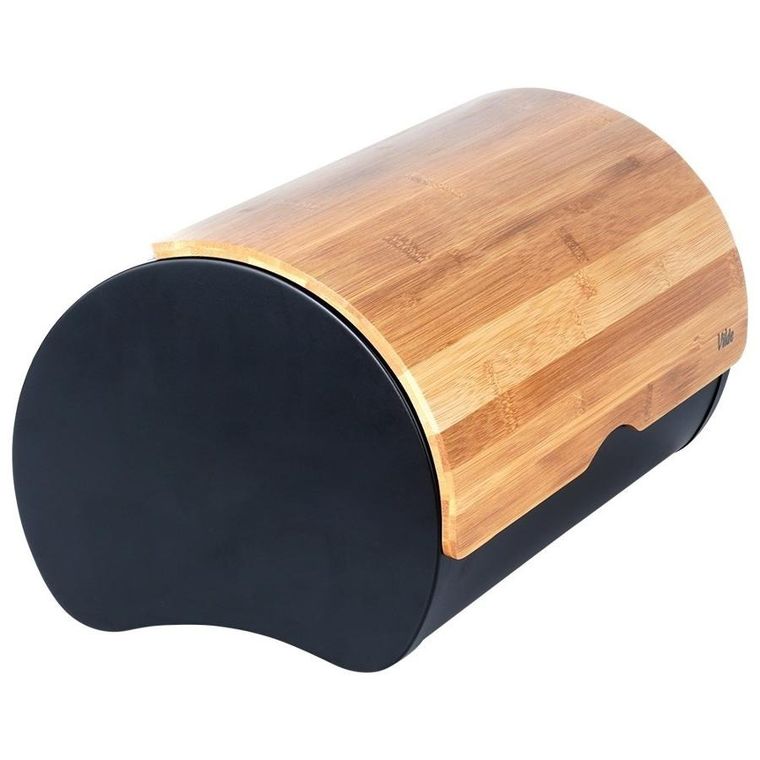 Vilde, chlebak stalowo-drewniany, czarny, 38-24-20 cm