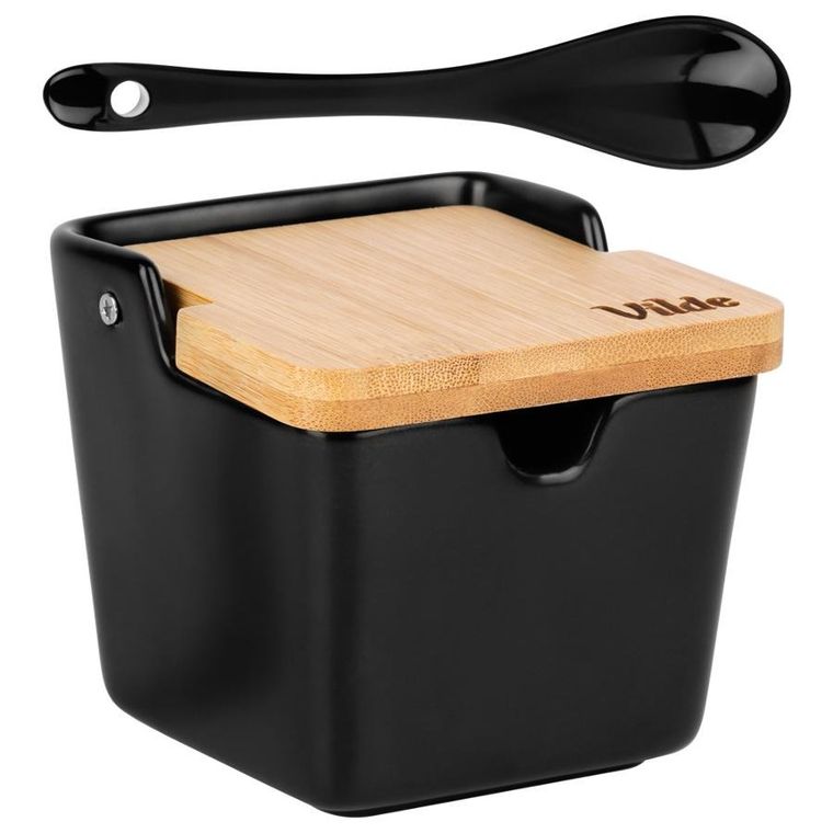 Vilde, cukierniczka ceramiczna, czarna, 250 ml