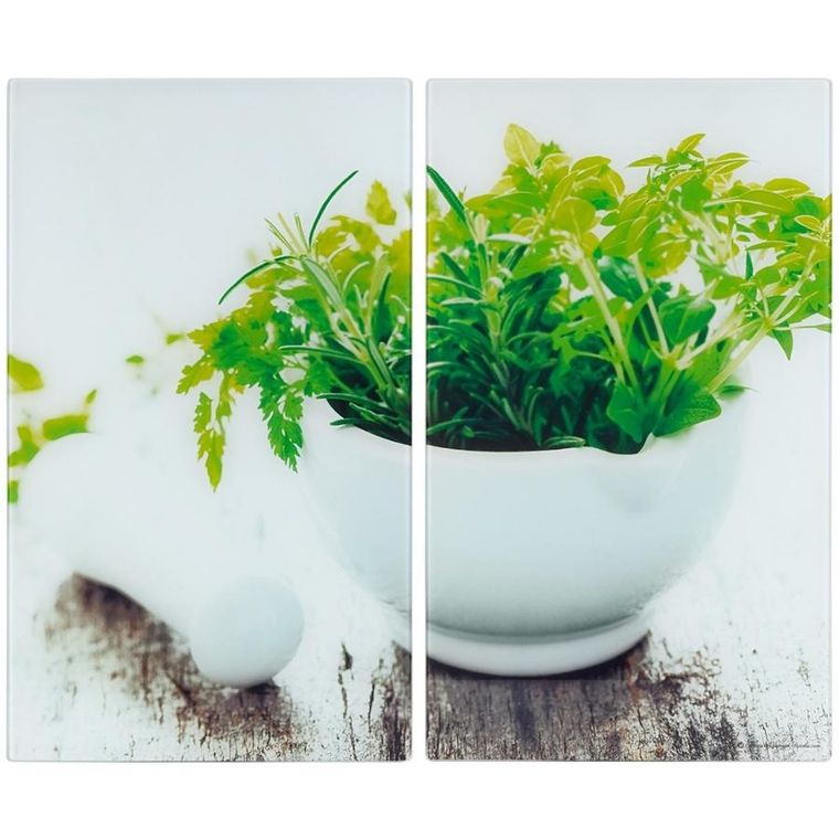 Vilde, deska do krojenia i osłona kuchenki, szklana, 60-52 cm, 2 szt.