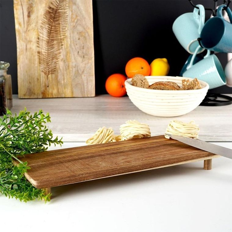Vilde, deska drewniana na nóżkach, do serwowania, 36-14,5-4 cm
