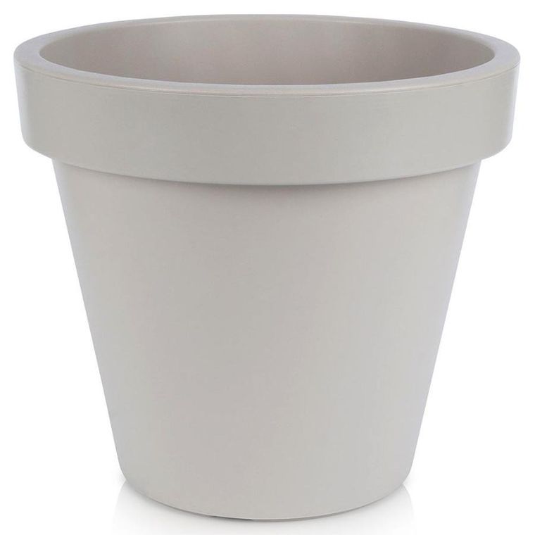 Vilde, doniczka ogrodowa plastikowa, beżowa okrągła, 39-35 cm