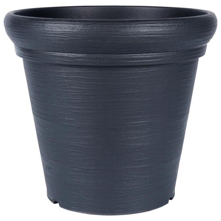 Vilde, doniczka ogrodowa plastikowa, okrągła, czarna, 38-34 cm