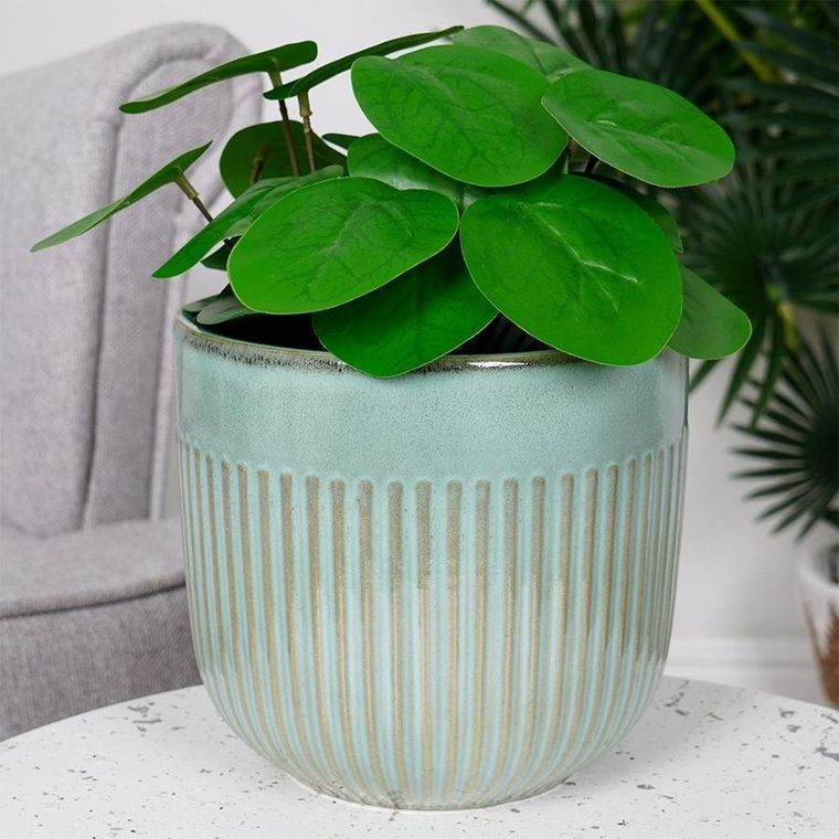 Vilde, doniczka porcelanowa, zielona, 17 cm