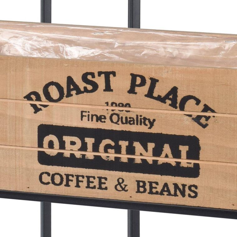 Vilde, doniczka skrzynka drewniana na metalowym stojaku, 50-21-60 cm