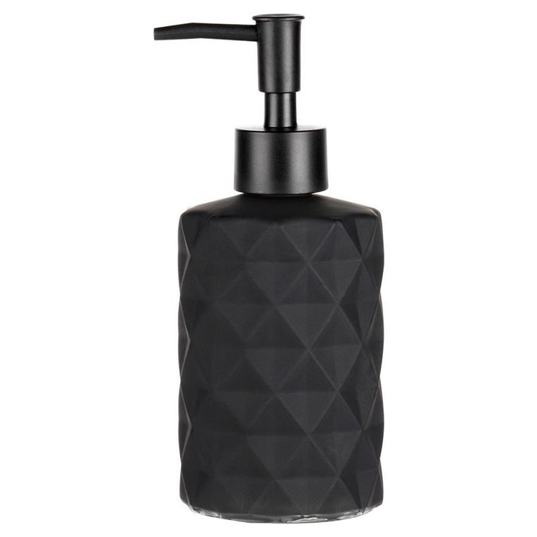 Vilde, dozownik do mydła, szklany, czarny, 330 ml