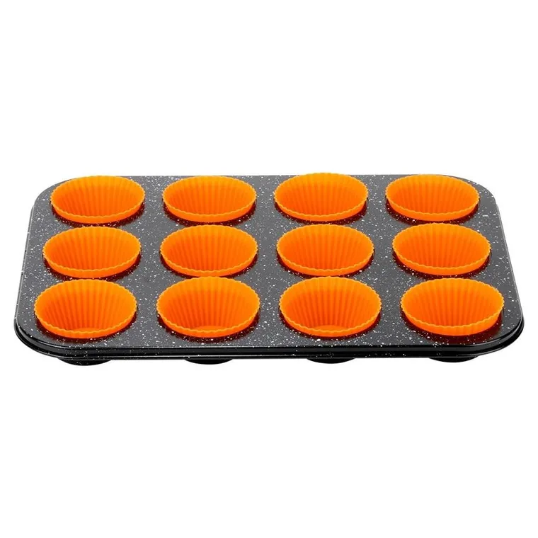 Vilde, forma do muffinek, z foremkami silikonowymi, grafitowa, 13 elementów