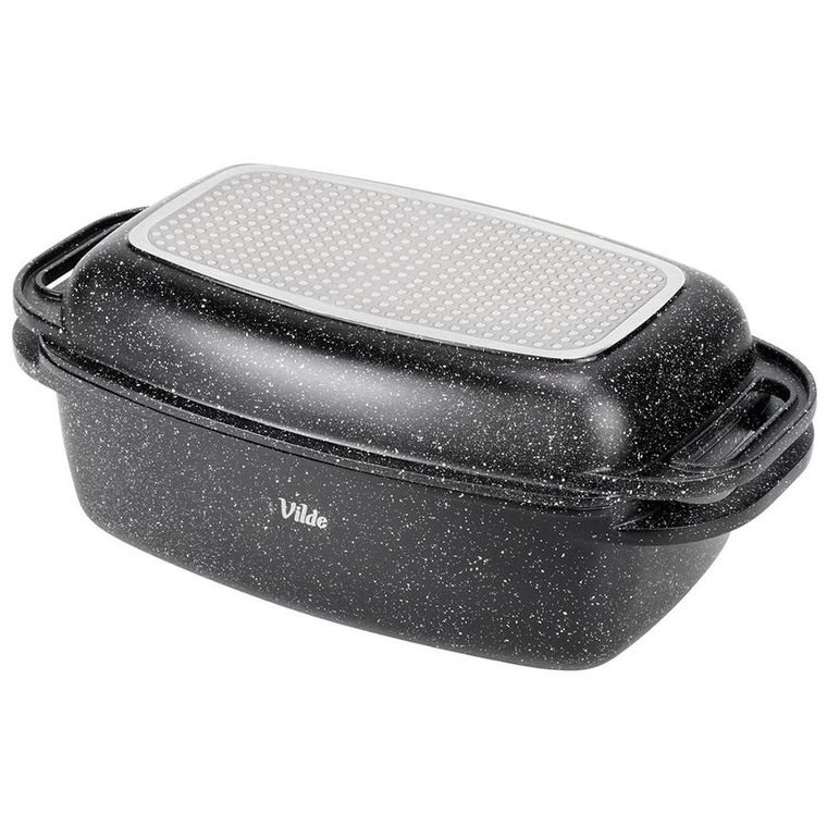 Vilde, Granitica, brytfanna granitowa z pokrywką 2w1, 5,5+2,5l, 40-22,5-16 cm