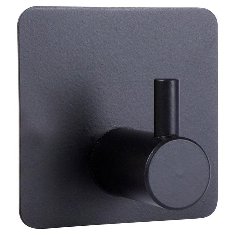 Vilde, haczyk wieszak samoprzylepny, stalowy, czarny, 4 szt.