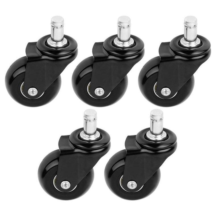 Vilde, kółka do fotela kauczukowe, 5 cm/11 mm, 5 szt.