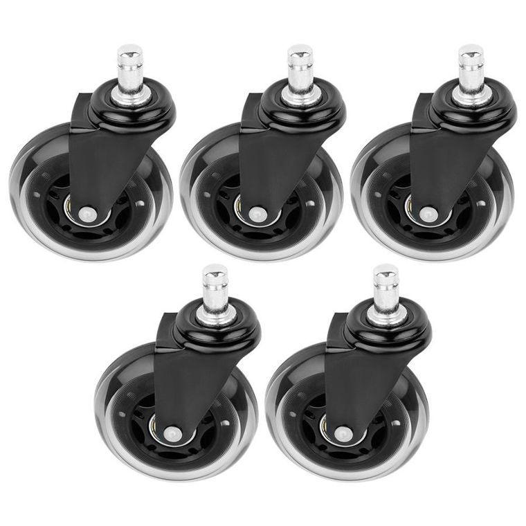 Vilde, kółka do fotela kauczukowe, 7,5 cm/11 mm, 5 szt.