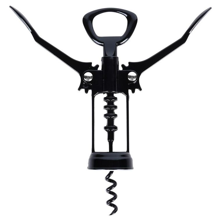 Vilde, korkociąg do wina, metalowy czarny, 16 cm