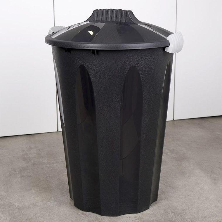 Vilde, kosz na śmieci plastikowy, czarny, 40 l