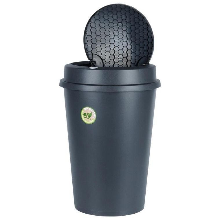 Vilde, kosz na śmieci plastikowy, czarny, 47 l