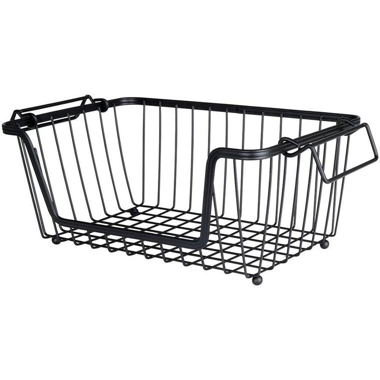 Vilde, koszyk na owoce i warzywa, metalowy, czarny loft, 32-20-13.5 cm