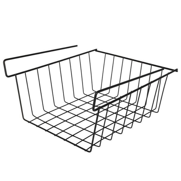 Vilde, koszyk podwieszany pod półkę, czarny metalowy loft, 27,5 cm