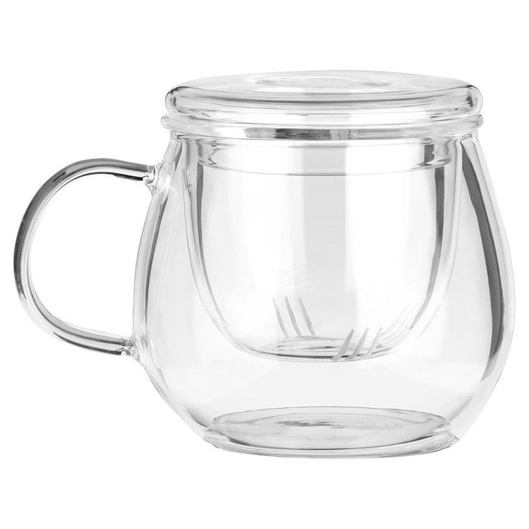 Vilde, kubek z zaparzaczem i pokrywką, szklany, 400 ml
