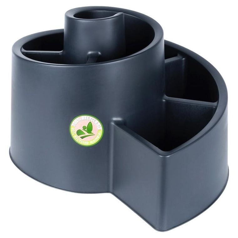 Vilde, kwietnik ogrodowy plastikowy, spiralny, czarny, 53-43,5-32,5 cm