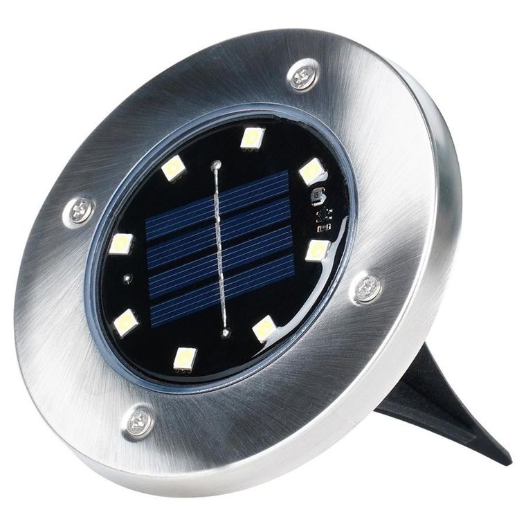 Vilde, lampki ogrodowe solarne LED, stalowe, wbijane, 11,5 cm, 12 szt.