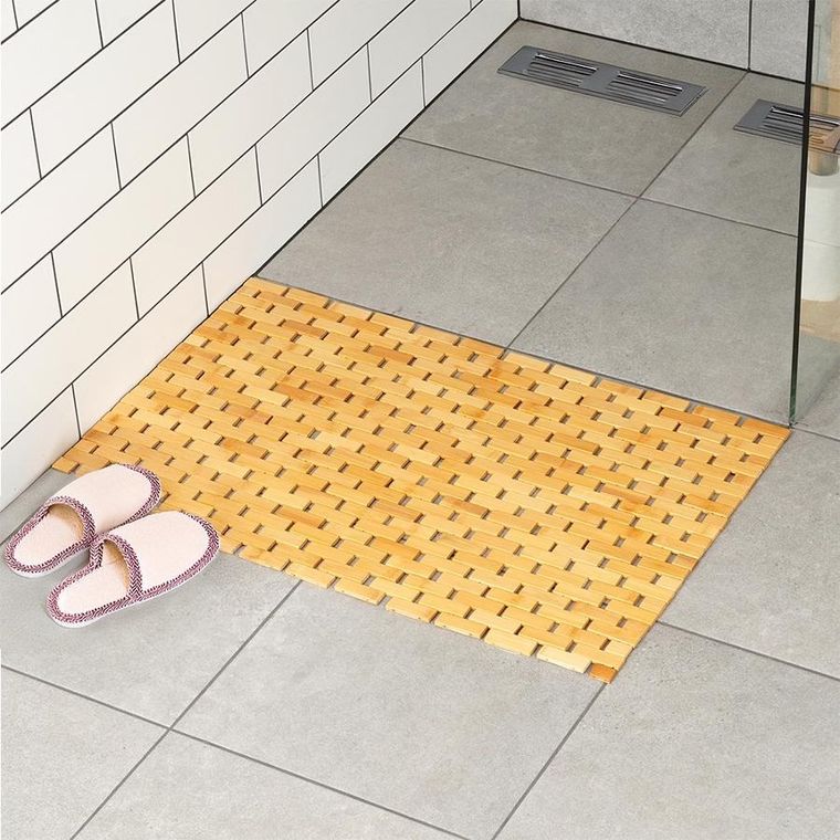 Vilde, mata antypoślizgowa łazienkowa, bambusowa, 80-50 cm