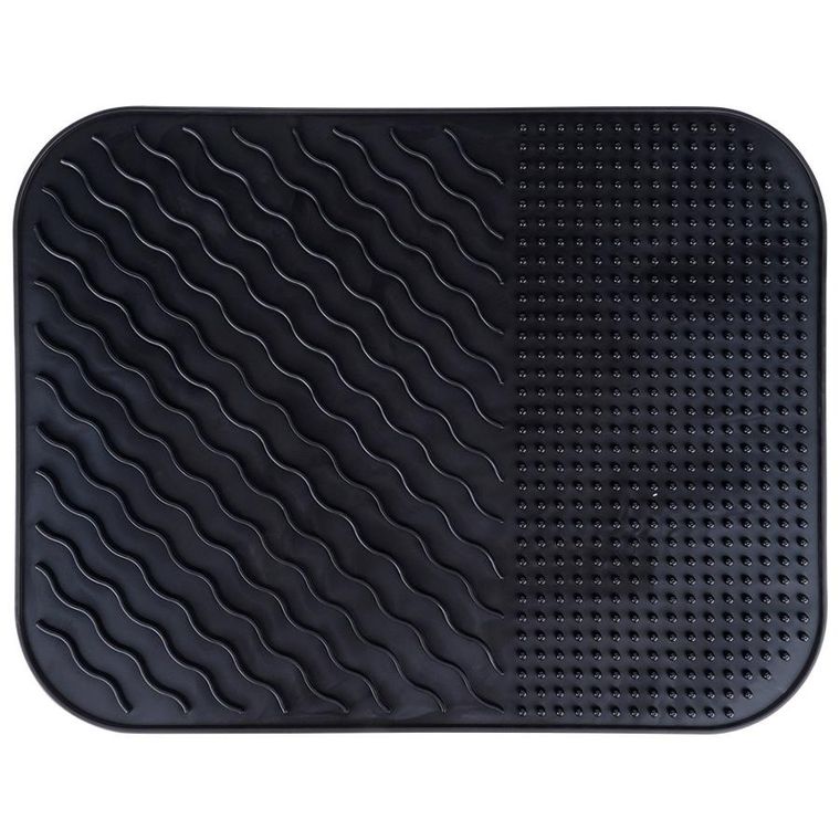 Vilde, mata do suszenia naczyń, silikonowa, czarna, 34-26,5 cm