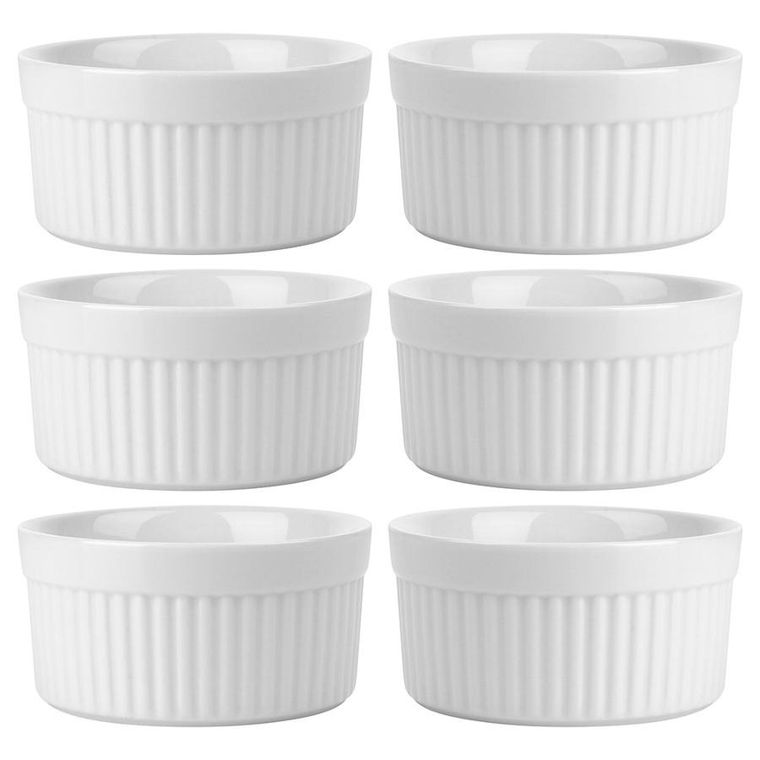 Vilde, miseczki do zapiekania ceramiczne, białe, 260 ml, 6 szt.