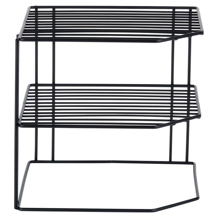 Vilde, narożna półka kuchenna, metalowa czarna