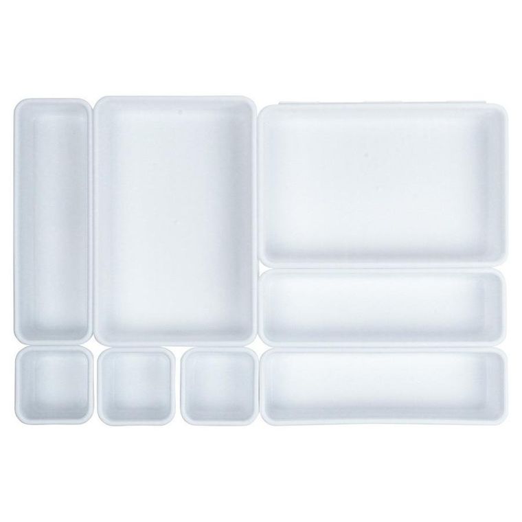 Vilde, organizer, do szuflady, biały modułowy, 8 szt.