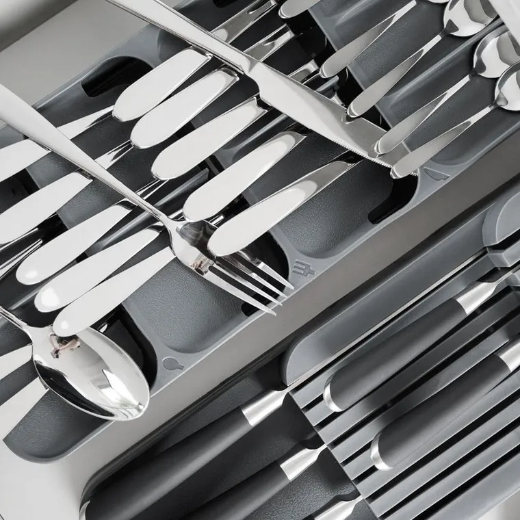 Vilde, organizer do szuflady na sztućce, szary, 39-17-5.5 cm