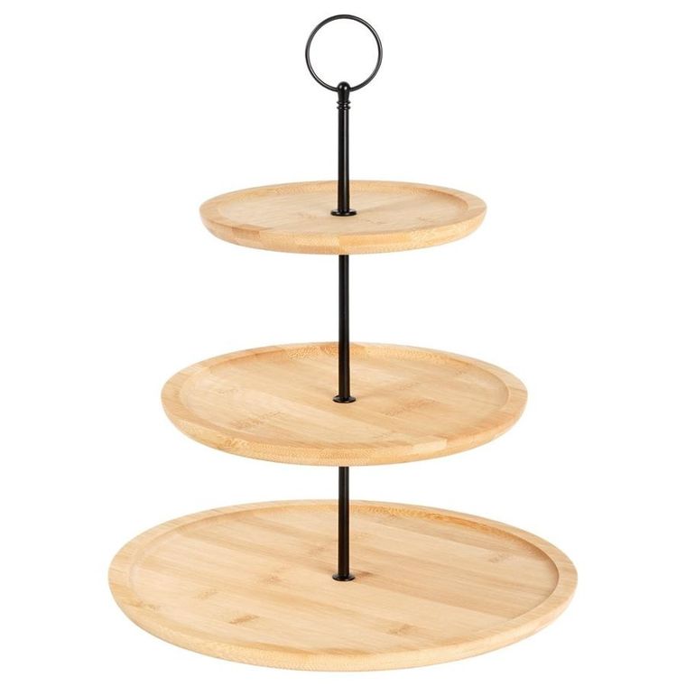 Vilde, patera bambusowa, 3-piętrowa, 34 cm
