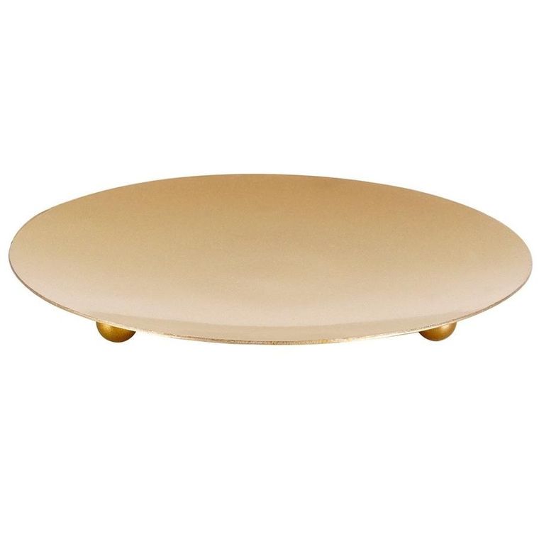 Vilde, podstawka pod świece, metalowa, złota, 12 cm