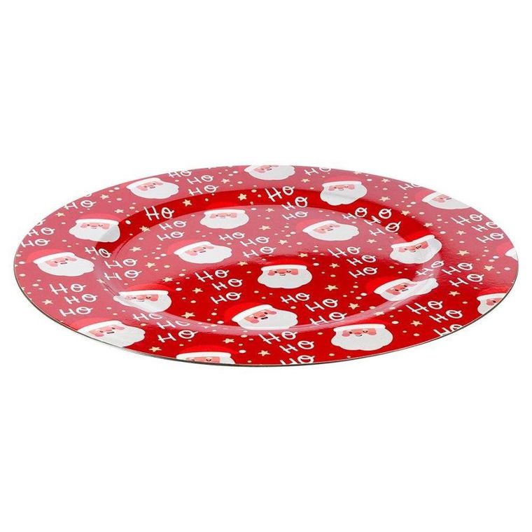 Vilde, podtalerz świąteczny dekoracyjny, czerwony, Mikołaj, 33 cm