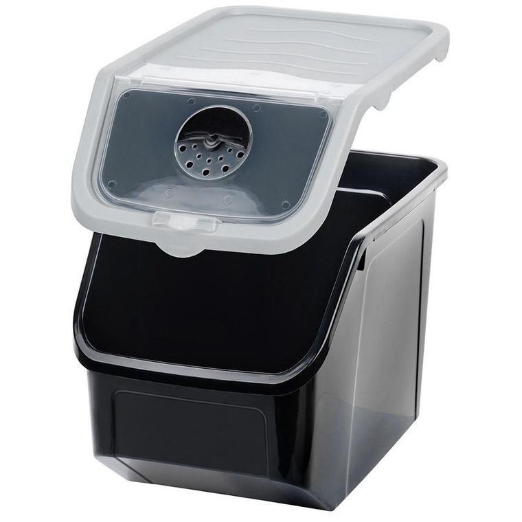 Vilde, pojemnik na warzywa i owoce z pokrywką, czarny, 12 l