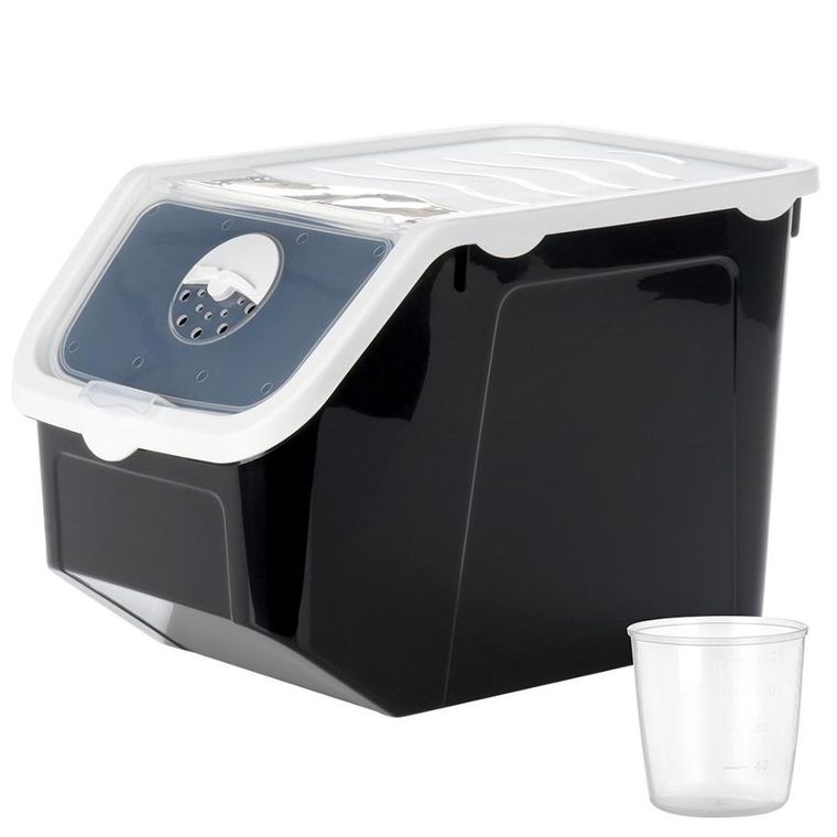 Vilde, pojemnik na warzywa i owoce, z pokrywką, czarny, 12 l