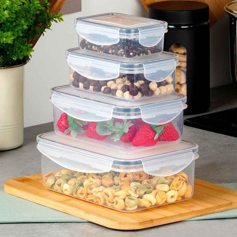 Vilde, pojemniki na żywność z pokrywką i uszczelką, 4 szt.