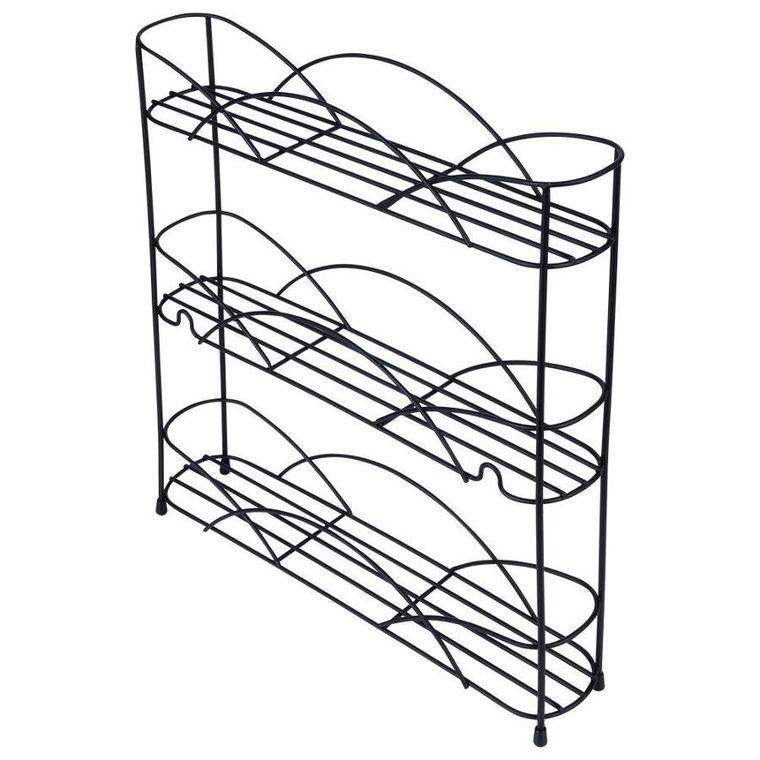 Vilde, półka na przyprawy, metalowa, czarna, 33.5-6.5-33.5 cm