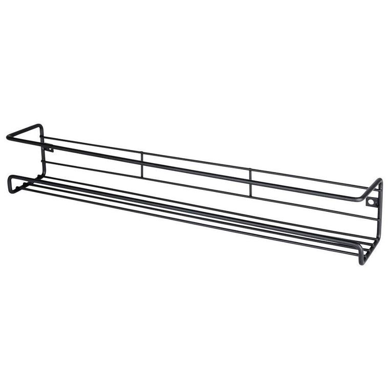 Vilde, półka ścienna na przyprawy, metalowa, czarna loft, 40-6.5-6.5 cm