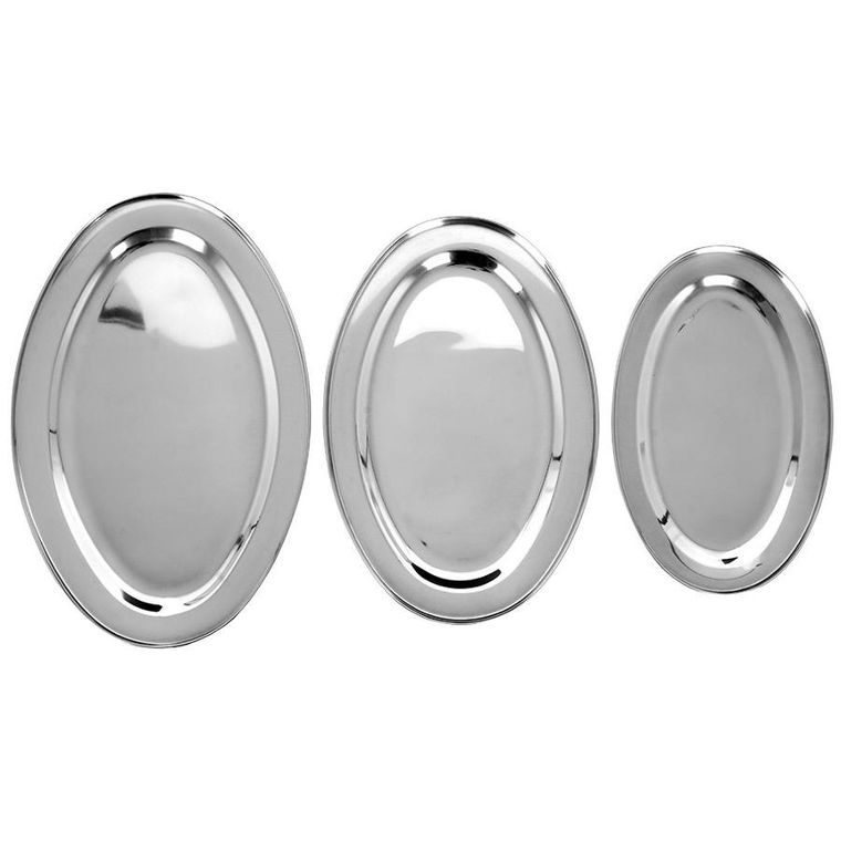 Vilde, półmisek stalowy owalny, 3 szt.
